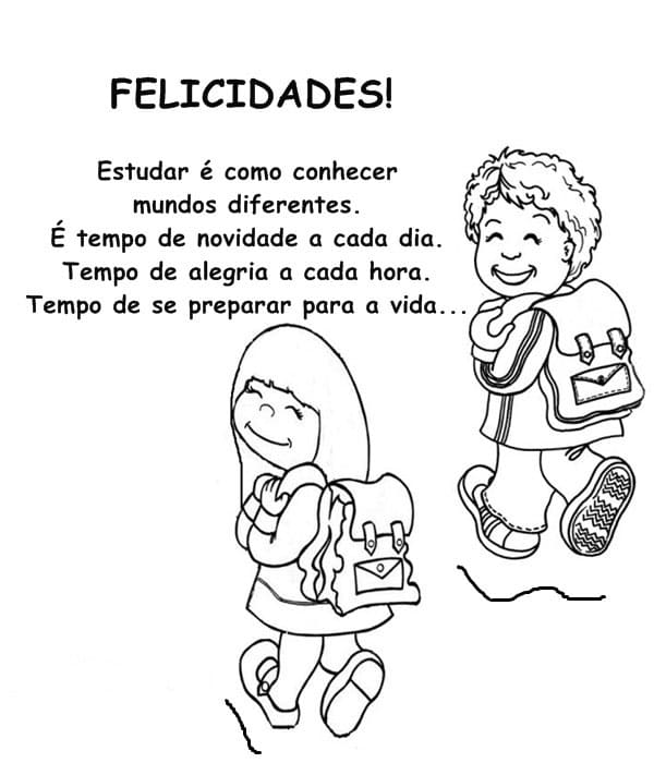 Desenho de Dia do Estudante com Professor para Colorir Pdf