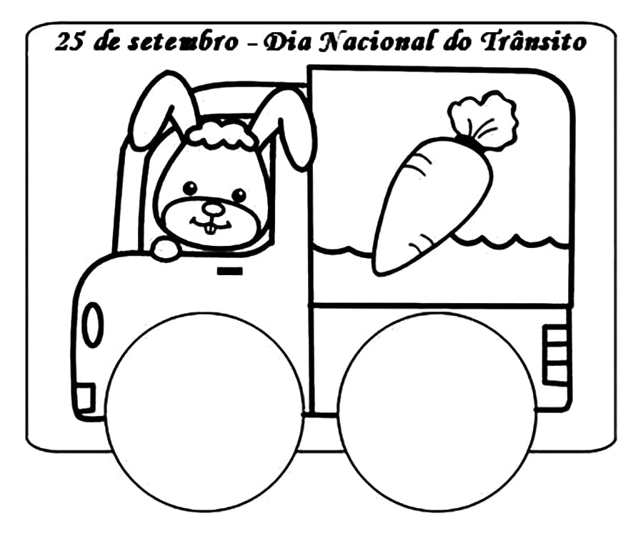 Desenho de Dia do Trânsito em Pdf para Colorir