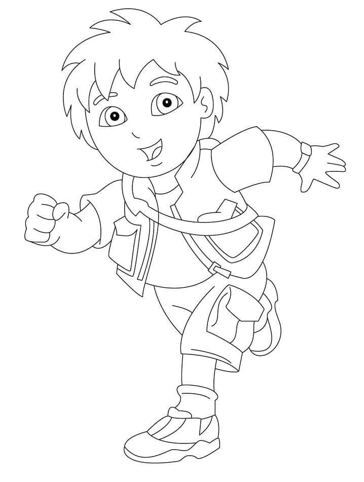 Desenho Diego Correndo para Colorir
