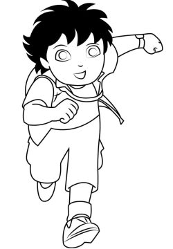 Desenho Go Diego Go Correndo em Aventura para Colorir
