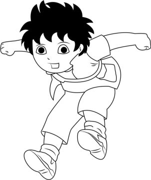 Desenho Go Diego Go Pulando para Colorir