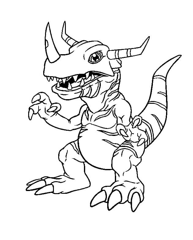 Desenho de Digimon Greymon para Colorir