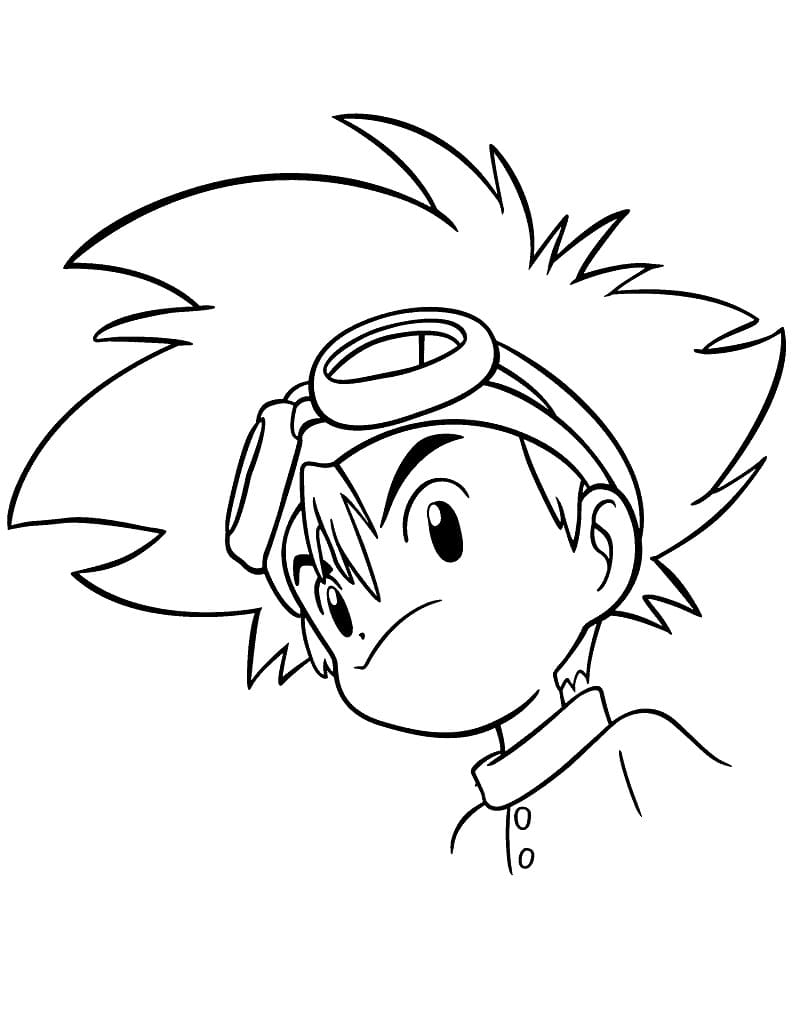 Desenho de Digimon Taichi Yagami para Colorir