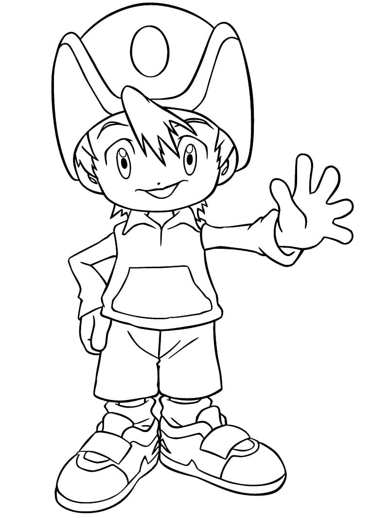 Desenho de Digimon Takeru Takaishi para Colorir