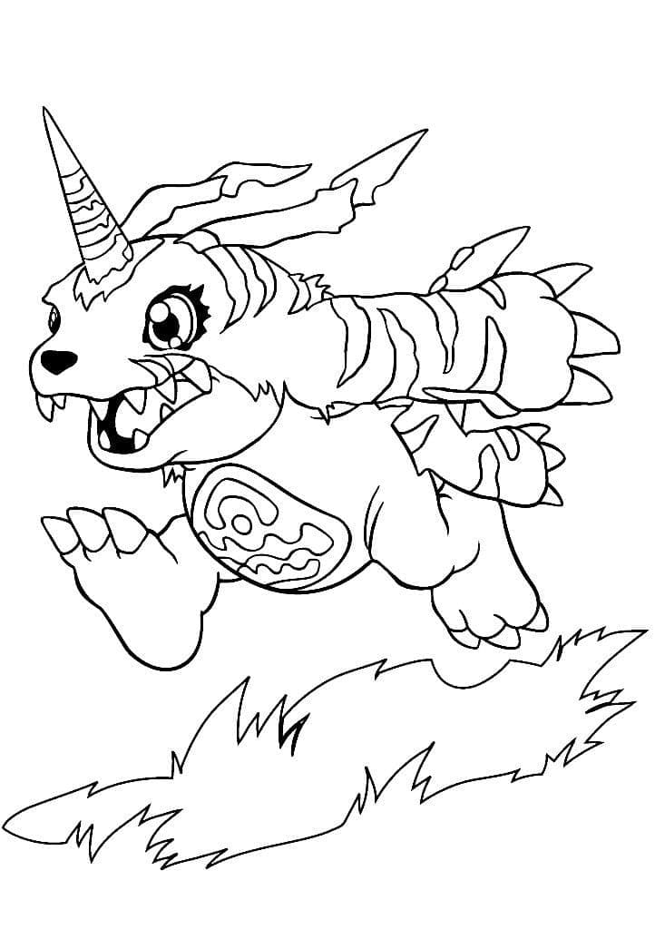 Desenho de Gabumon Digimon para Colorir