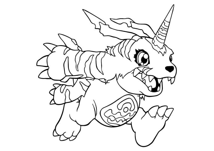 Desenho de Gabumon Grátis para Crianças para Colorir