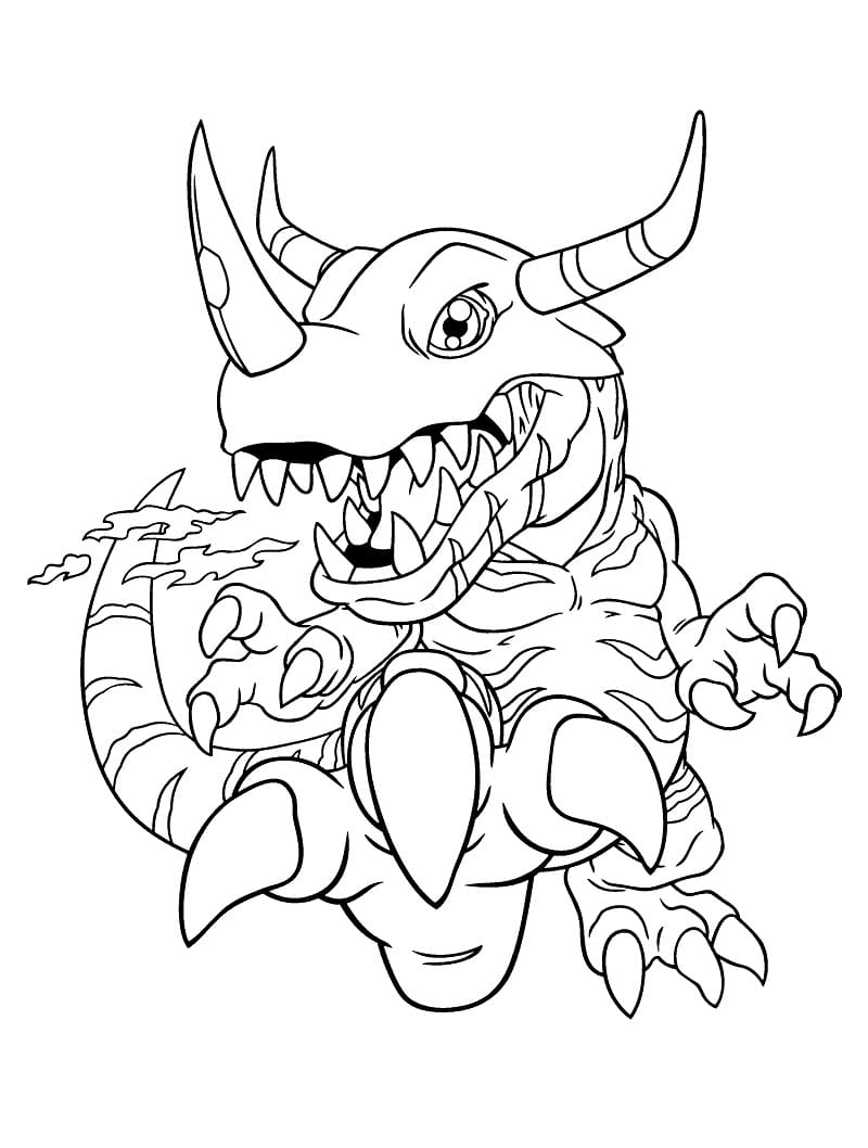 Desenho de Greymon Grátis para Crianças para Colorir