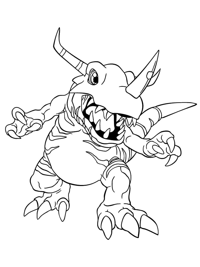 Desenho de Greymon de Digimon para Colorir