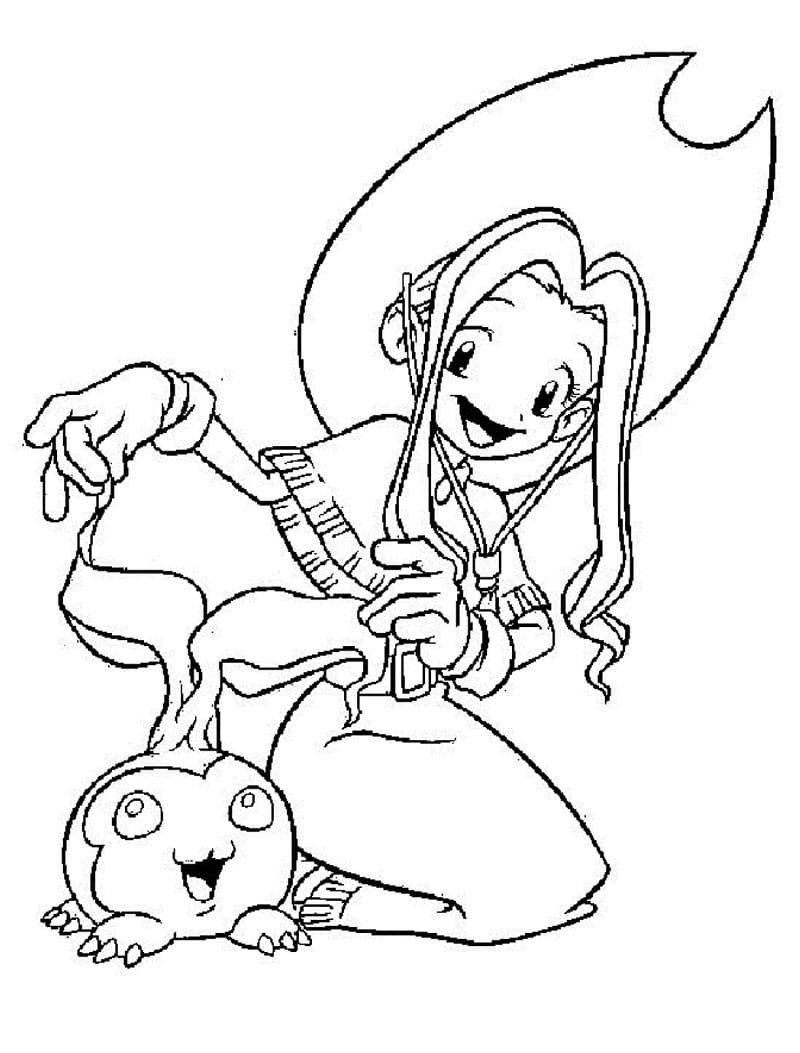 Desenho de Mimi Tachikawa Feliz para Colorir
