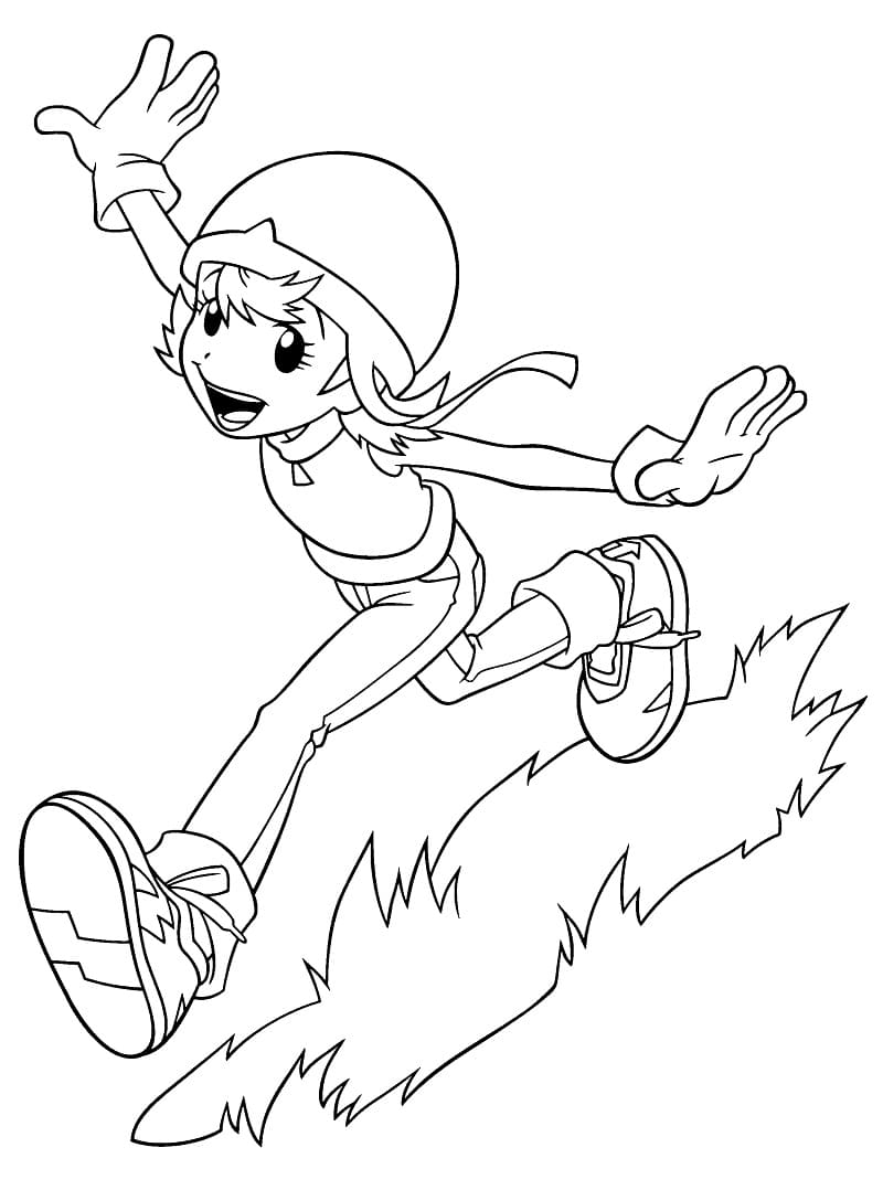 Desenho de Sora Takenouchi de Digimon para Colorir