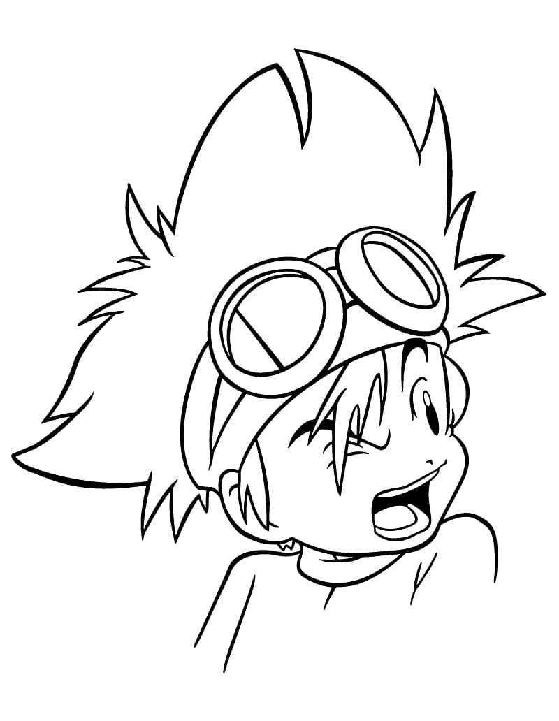 Desenho de Taichi Yagami Digimon para Colorir