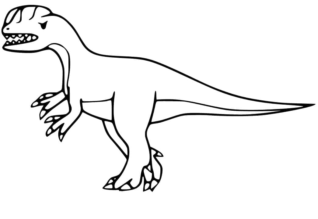 Desenho de Dilofossauro Fácil para Colorir