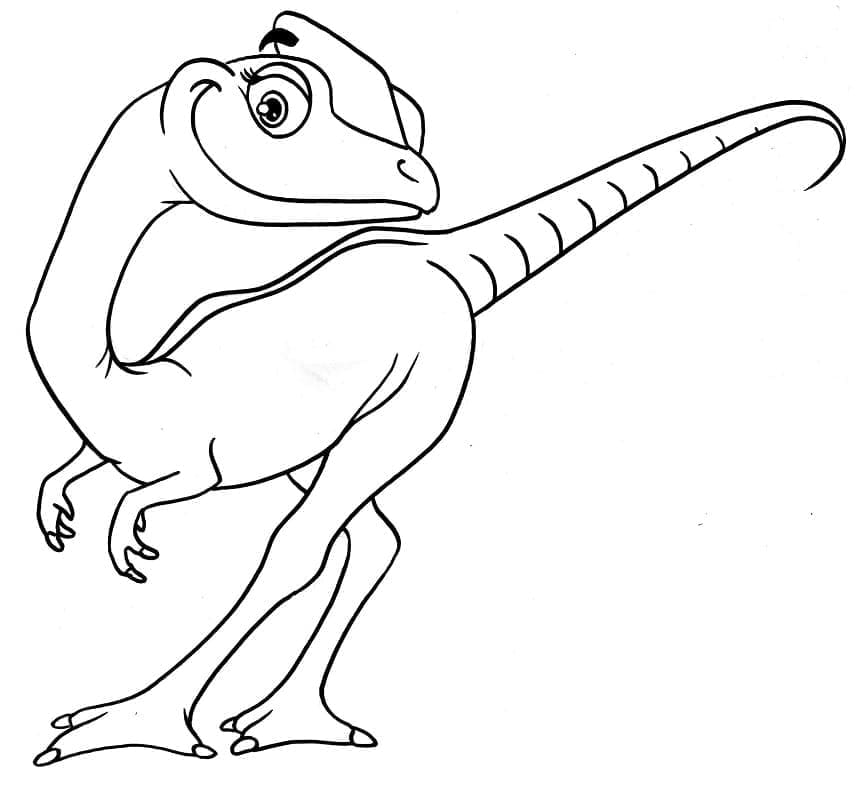 Desenho de Dilofossauro Fofo para Colorir