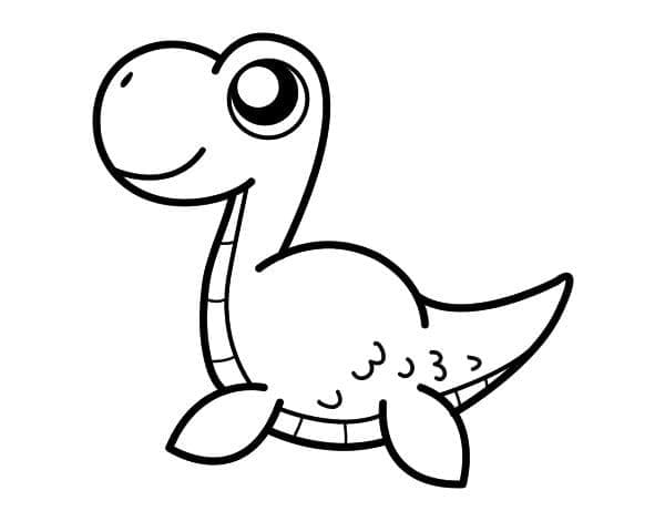 Desenho de Adorável Bebê Dinossauro para Colorir