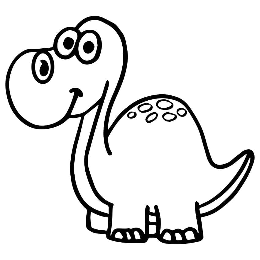 Desenho de Bebê Dinossauro Engraçado para Colorir