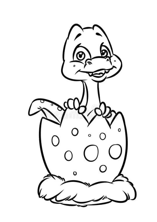 Desenho de Bebê Dinossauro Grátis para Colorir