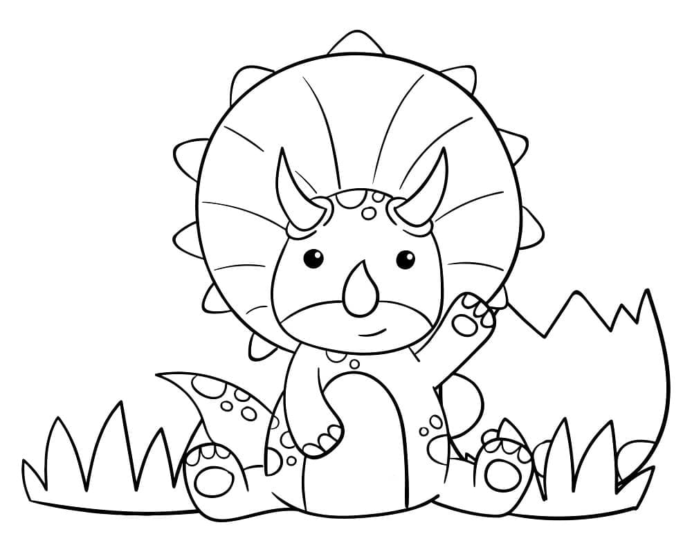 Desenho de Bebê Dinossauro Grátis para Crianças para Colorir
