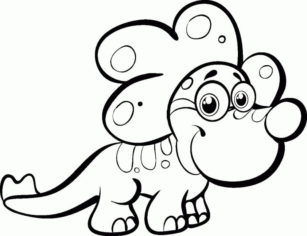 Desenho de Bebê Dinossauro Imprimivel para Colorir