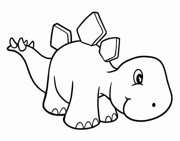 Desenho de Bebê Estegossauro para Colorir