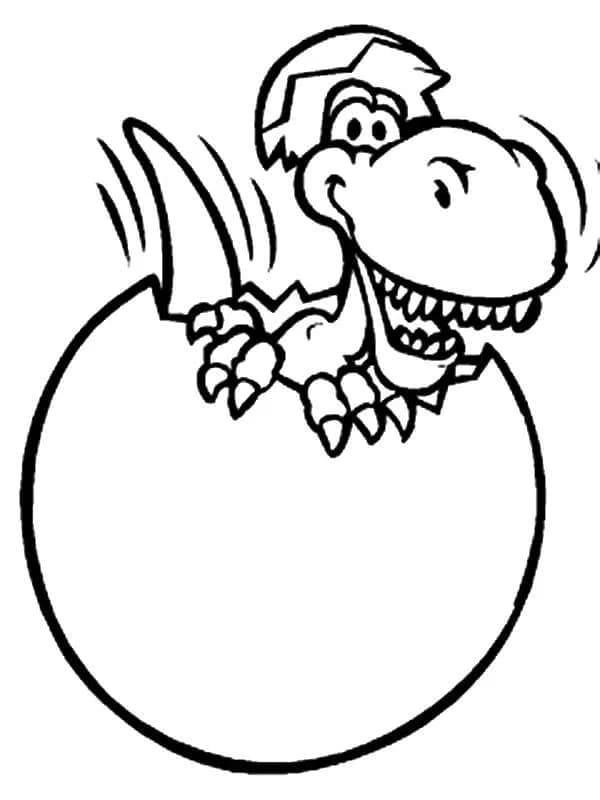 Desenho de Bebê Tiranossauro para Colorir