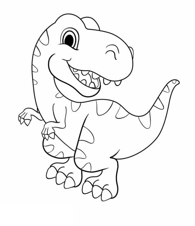 Desenho de Bebê Tiranossauro Rex para Colorir