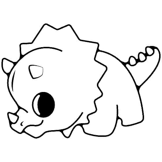 Desenho de Bebê Triceratopo para Colorir