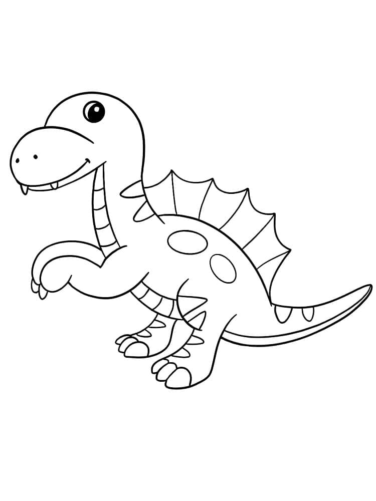 Desenho de Pequeno Bebê Dinossauro para Colorir