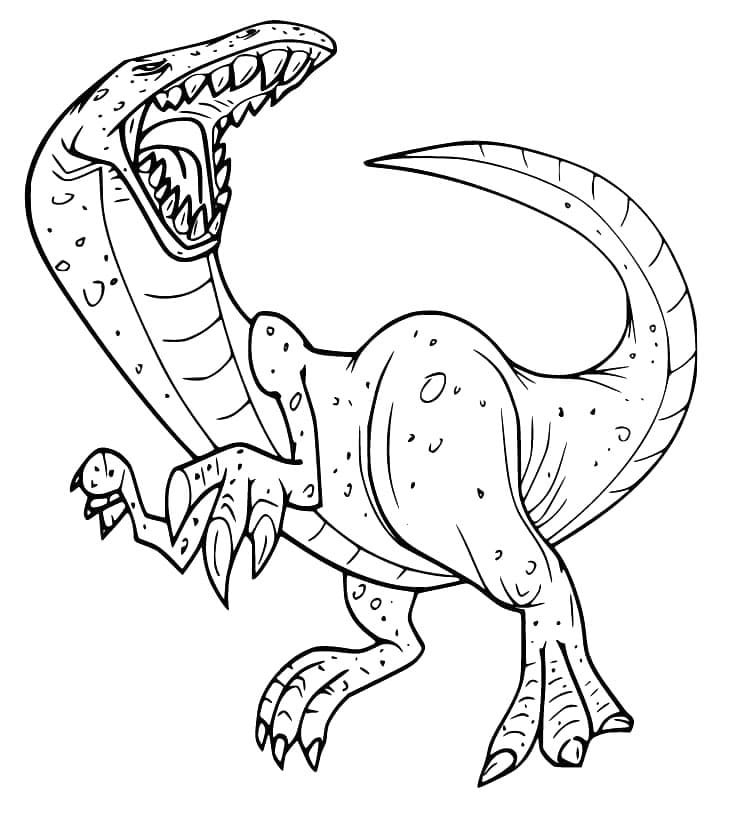 Desenho de Alossauro com Garras para Imprimir e Pintar