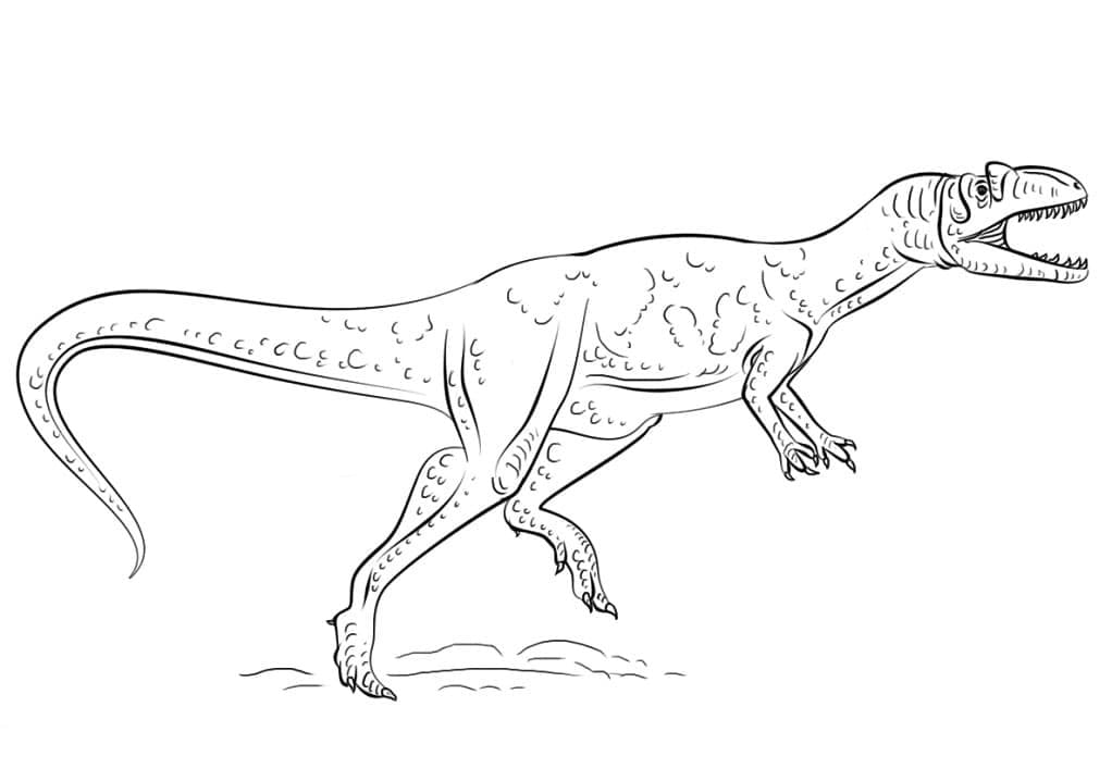 Desenho de Alossauro Correndo para Colorir