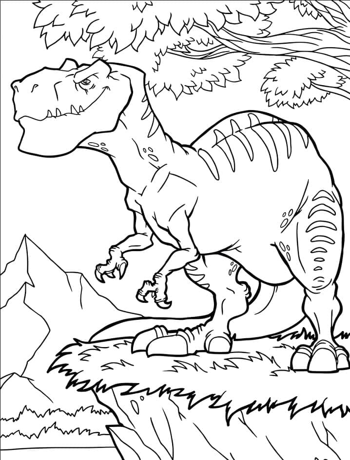 Desenho de Alossauro de Desenho Animado para Colorir