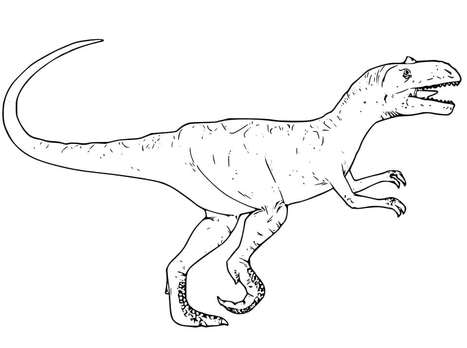 Desenho de Alossauro Dinossauro Imprimivel para Colorir