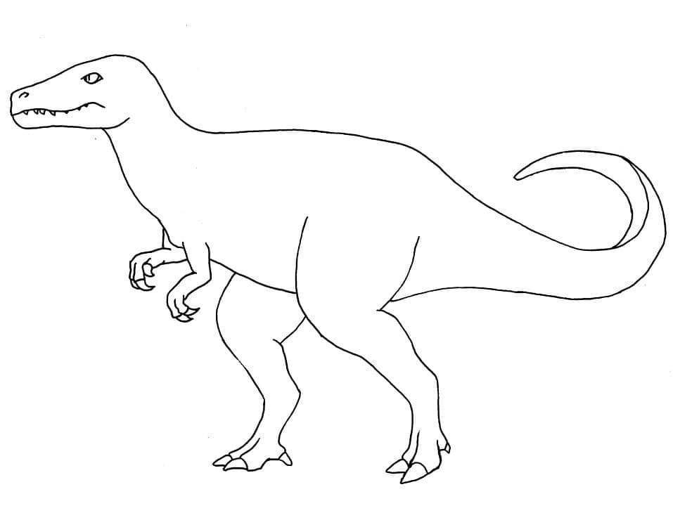 Desenho de Alossauro Fácil para Colorir
