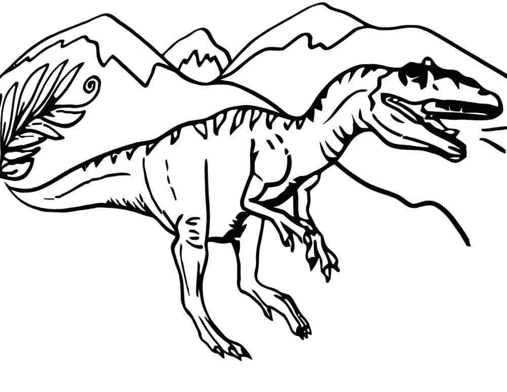 Desenho de Alossauro Grátis para Colorir