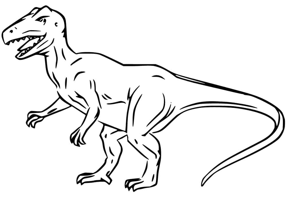 Desenho de Alossauro Jurássico para Colorir e Pintar