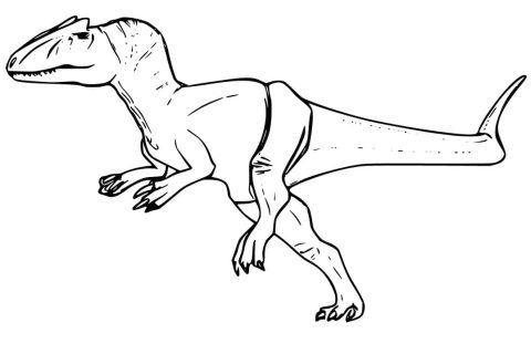 Desenho de Dinossauro Alossauro grátis para Colorir