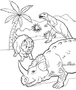 Desenho de Dinossauro Alossauro grátis para crianças para Colorir