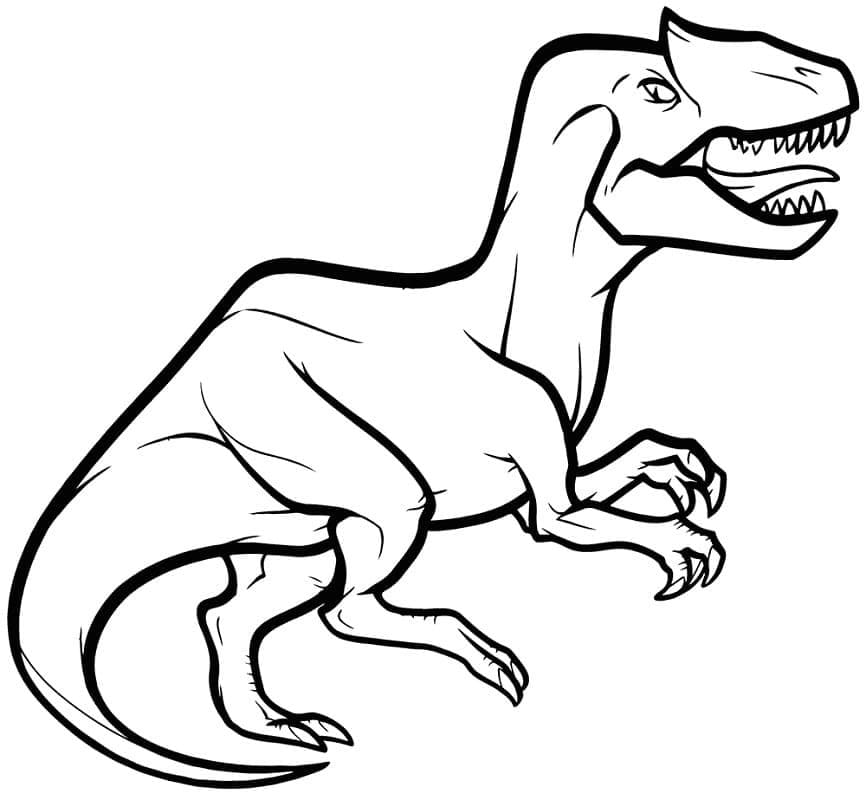 Desenho de Dinossauro Alossauro Imprimivel para Colorir