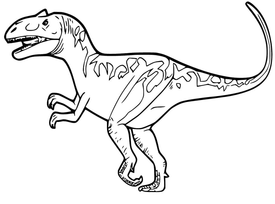 Desenho de Dinossauro Alossauro para Colorir