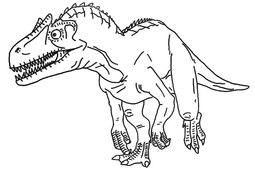 Desenho de Jurassic World Alossauro para Colorir