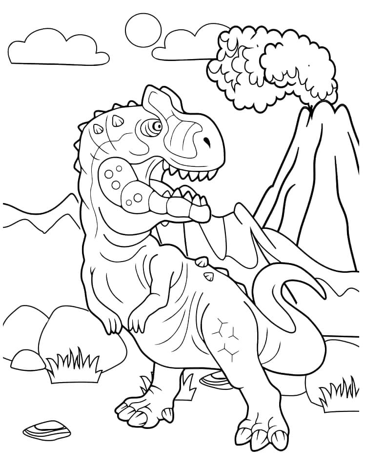 Desenho de Pequeno Alossauro para Colorir