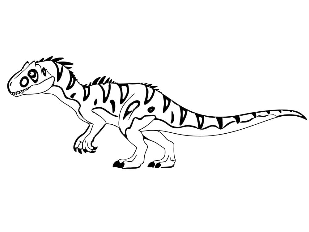 Desenho de um Dinossauro Alossauro para Colorir
