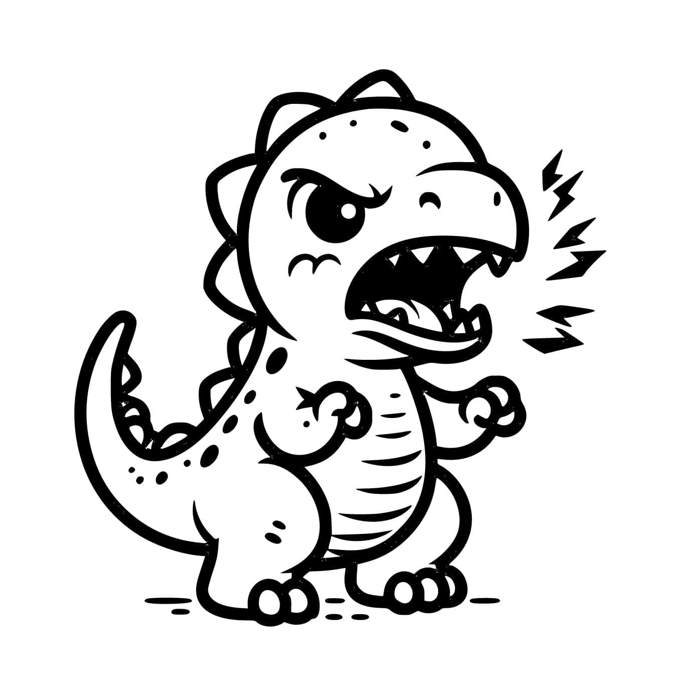 Desenho de Dinossauro Mal Humorado para Colorir