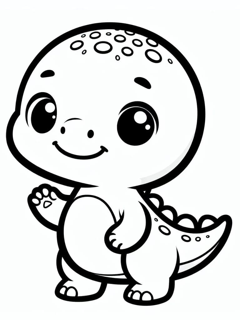 Desenho de Dinossauro Muito Fofo para Colorir