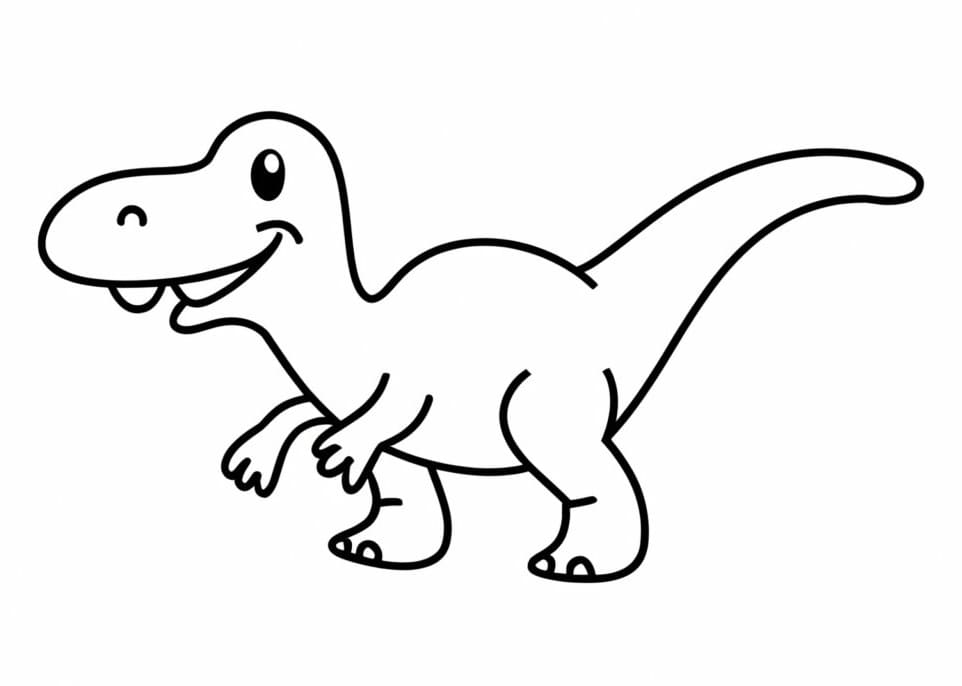 Desenho de Dinossauro Simples para Colorir