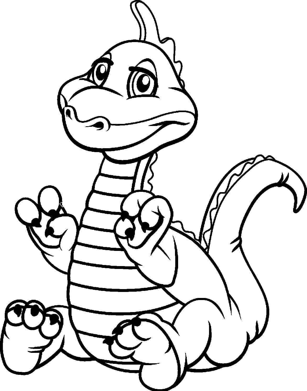 Desenho de Dinossauro de Desenho Animado para Colorir