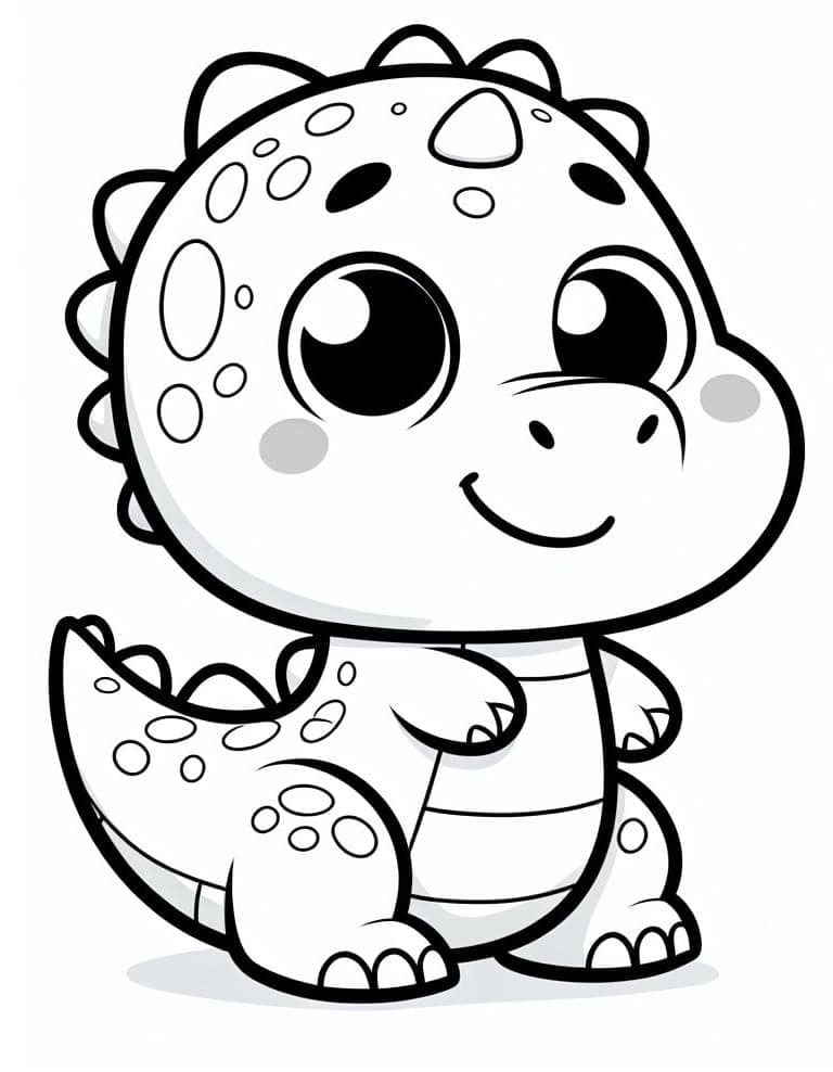Desenho de um Dinossauro Fofo para Colorir