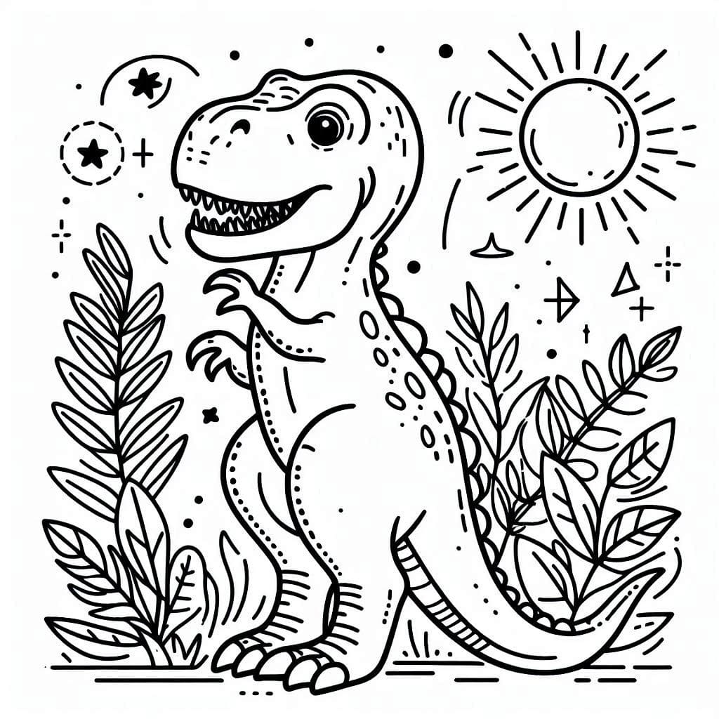 Desenho de um Dinossauro de Desenho Animado para Colorir