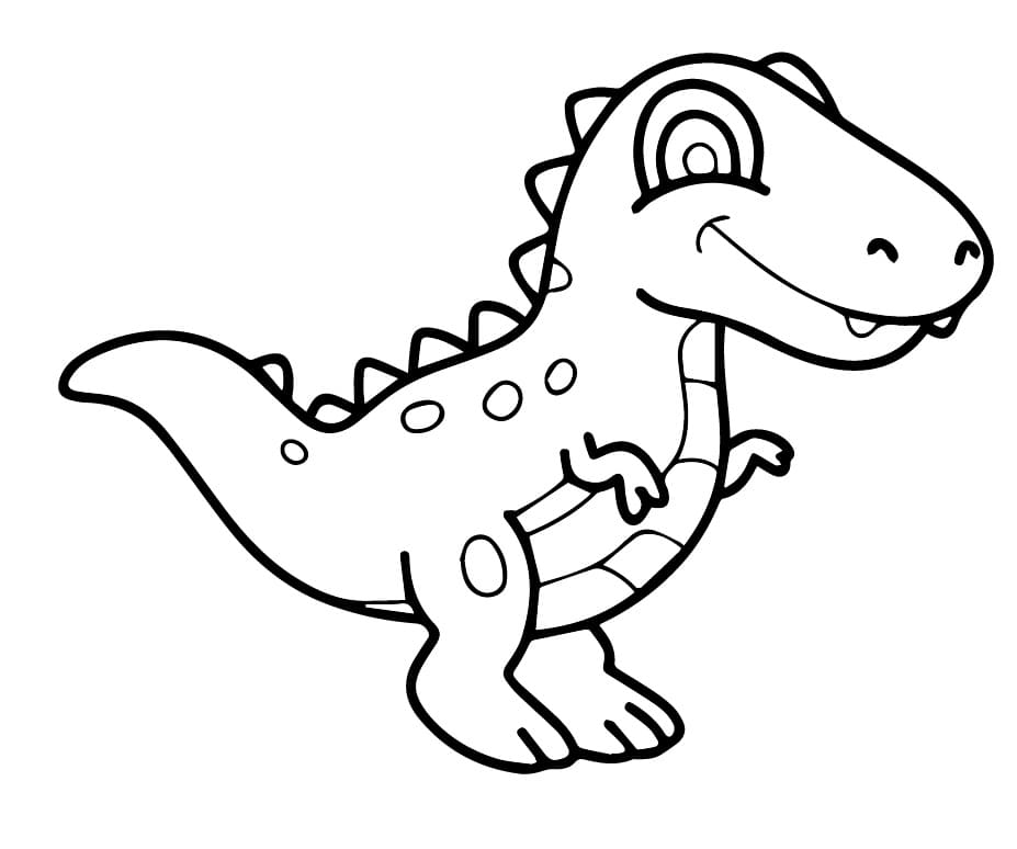 Desenho de um Pequeno Dinossauro para Colorir
