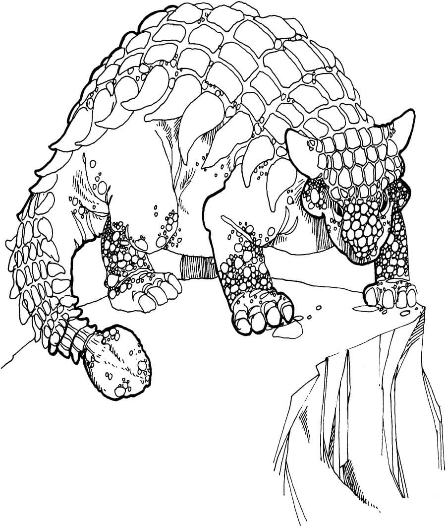 Desenho Dinossauro Anquilossauro para Colorir