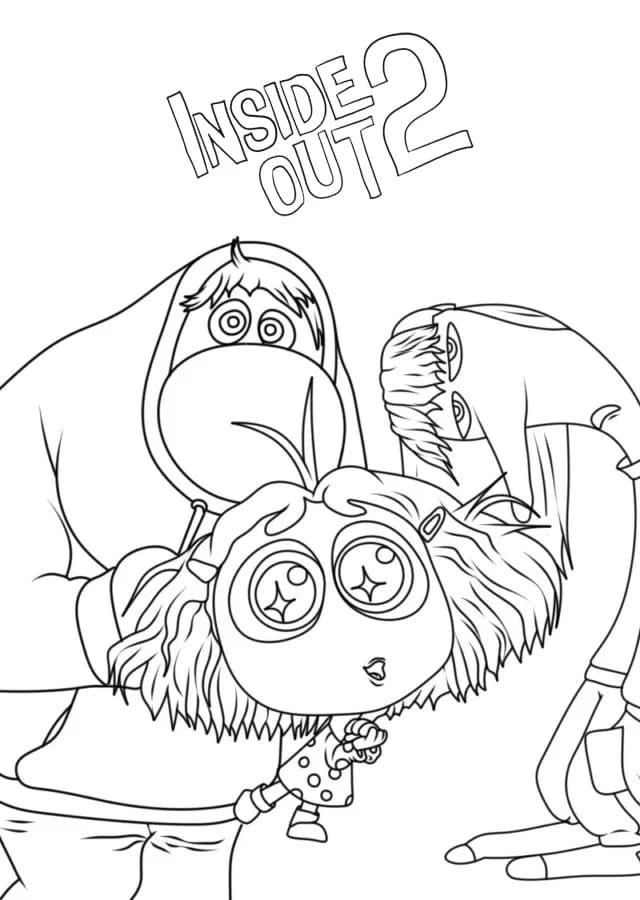 Desenho de Disney Pixar Divertida Mente 2 para Colorir